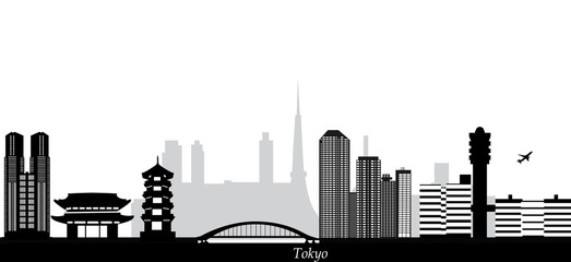 Obraz premium tokyo japan city skyline