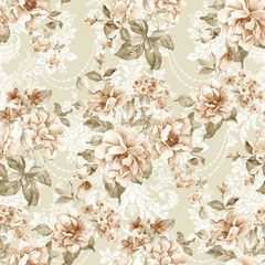 flowers seamless pattern background - For easy making seamless p