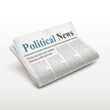 political news words on newspaper