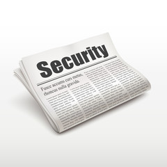 security word on newspaper