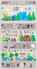 mountain & camping info graphic elements. vector background