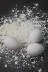 Flour, milk and eggs