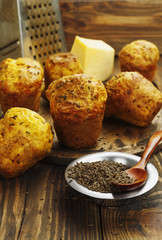 Cupcakes with cheese and cumin