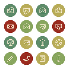Email web icons, vintage color