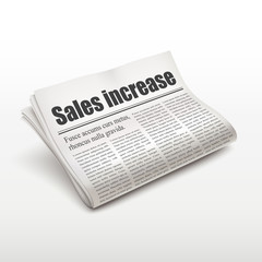 sales increase words on newspaper