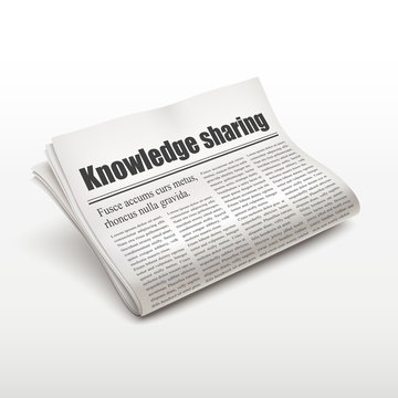 knowledge sharing words on newspaper