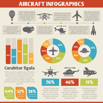 Aircraft icons infographic
