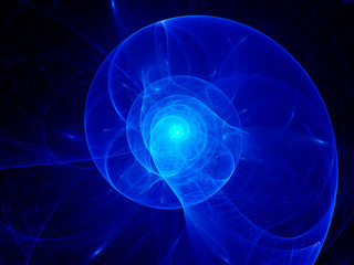 Blue plasma spiral in space