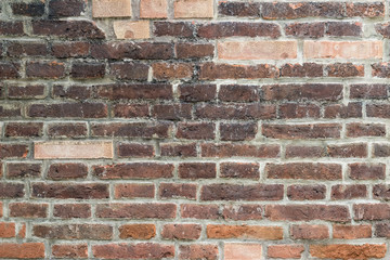 Background of red brick wall pattern texture.