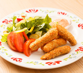 fish fingers with vegetables