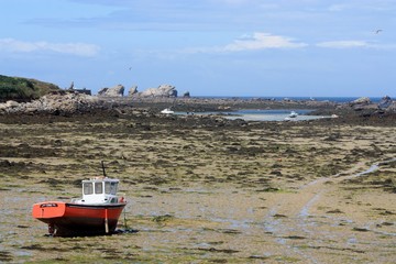 côte bretonne à marée basse