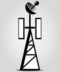 broadcasting antenna on the grey background
