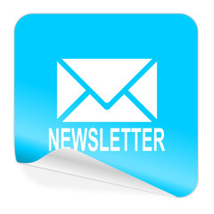 newsletter blue sticker icon