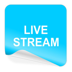 live stream blue sticker icon
