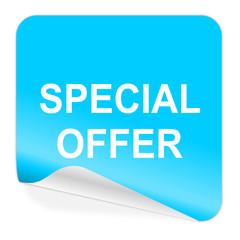 special offer blue sticker icon