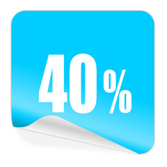 40 percent blue sticker icon