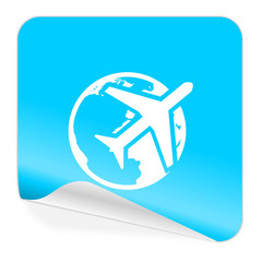 travel blue sticker icon