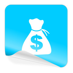 money blue sticker icon
