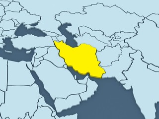 Fototapeta premium Map of worlds. Iran.