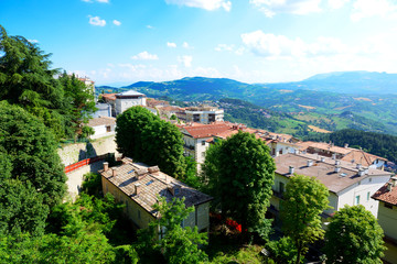 Fototapeta na wymiar The view from Titano mountain, San Marino