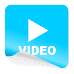 video blue sticker icon