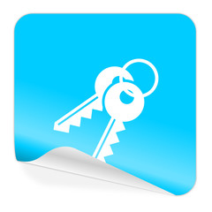 keys blue sticker icon