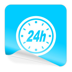 24h blue sticker icon