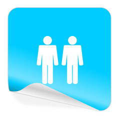 couple blue sticker icon