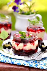 natural yogurt with fresh berries in a bowl