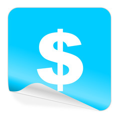 dollar blue sticker icon