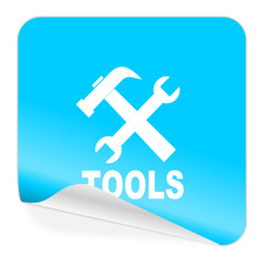 Fototapeta premium tools blue sticker icon