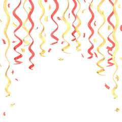 Confetti and serpentine composition isolated