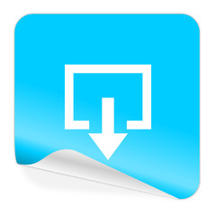 exit blue sticker icon