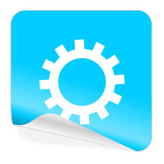 gear blue sticker icon