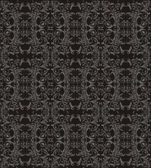 Black floral background vector