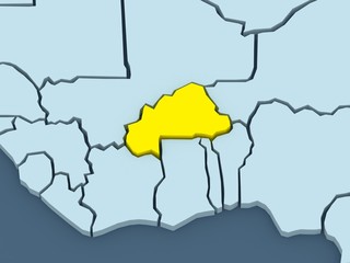 Map of worlds. Burkina Faso.
