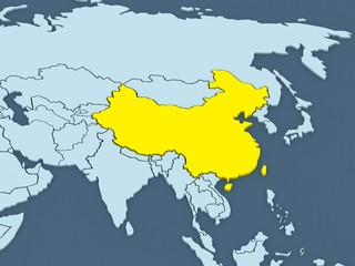 Fototapeta premium Map of worlds. China.
