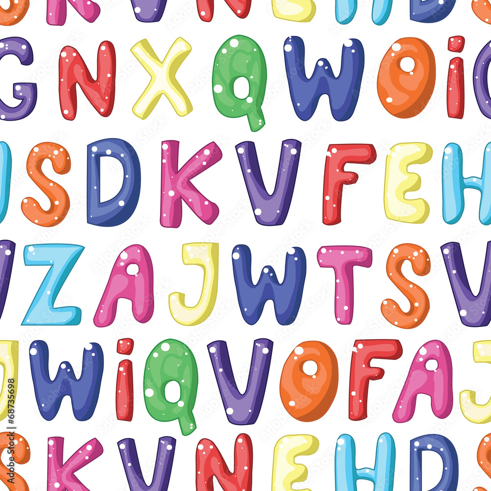 Poster seamless pattern with letters