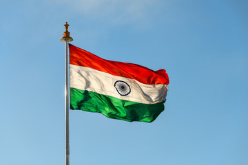 Flag of India on wind