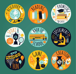 Back to school. Vector icons set.
