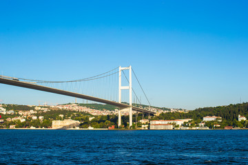 Fatih Sultan Mehmet Bridge over the Bosphorus strait in Istanbul