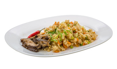 Fried rice with mushrooms