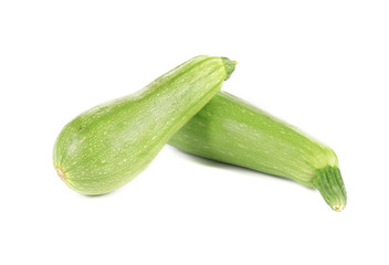 Two ripe courgettes.