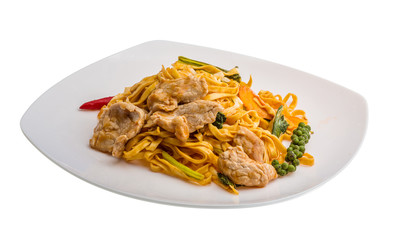 Fried noodles with pork