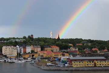 Regenbogen &uuml;ber Stockholm