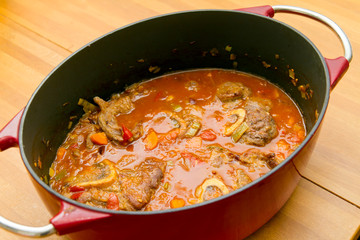 ossobuco in a roasting dish