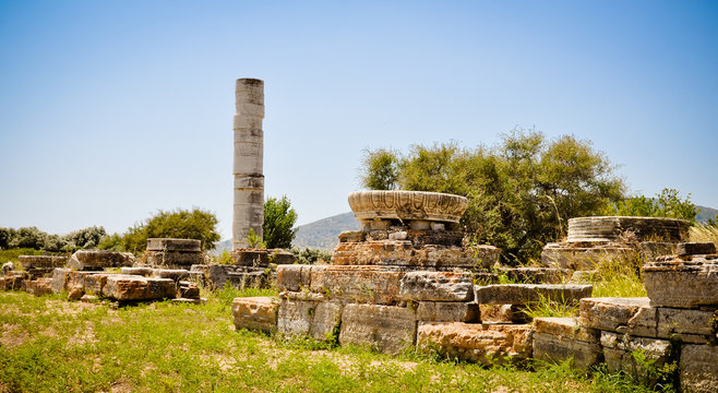 Fototapeta Ancient ruins, Heraion, Samos, Greece
