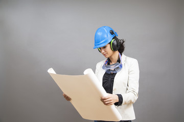 Young woman in protective workwear