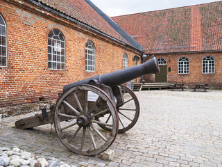 The cannon in the courtyard of the museum Fredrikstad, Norway