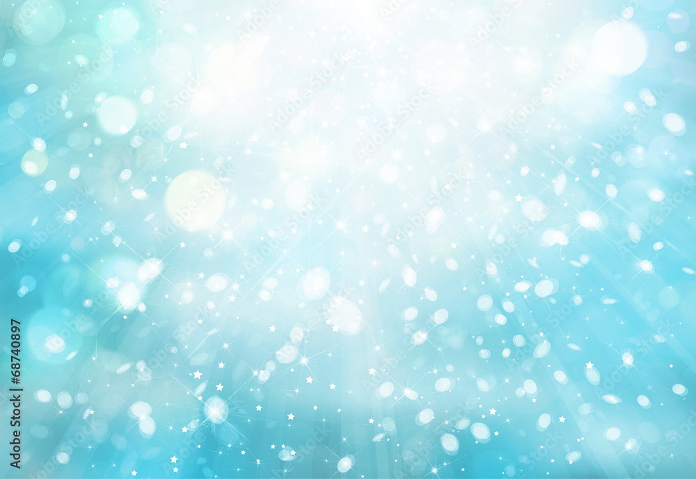 Wall mural snowfall bokeh background.